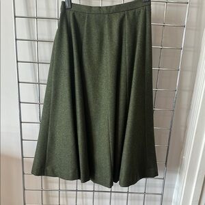 Perry German Green A-Line Midi Skirt Pleated
